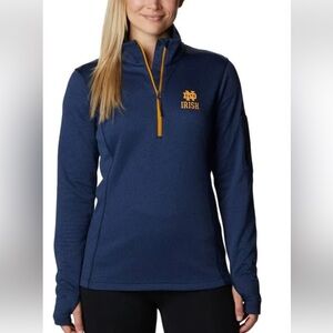 🇮🇪 Women's Columbia Navy Notre Dame Fighting Irish Omni-Wick Half-Zip Top